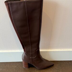 Elegant Brown Leather Knee-High Boots Solemani Never Worn! 5.5